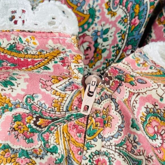 Vintage Prairie Dress Womens Floral Paisley Western Cottage Core Peasant Boho - Picture 3 of 14